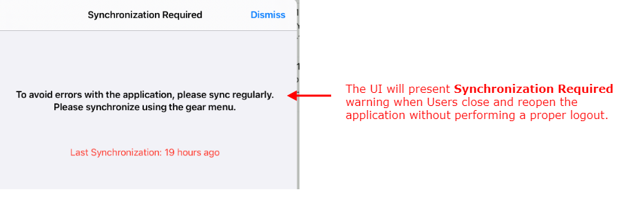 Open App Sync Warning