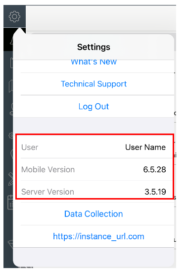 Settings User and Version