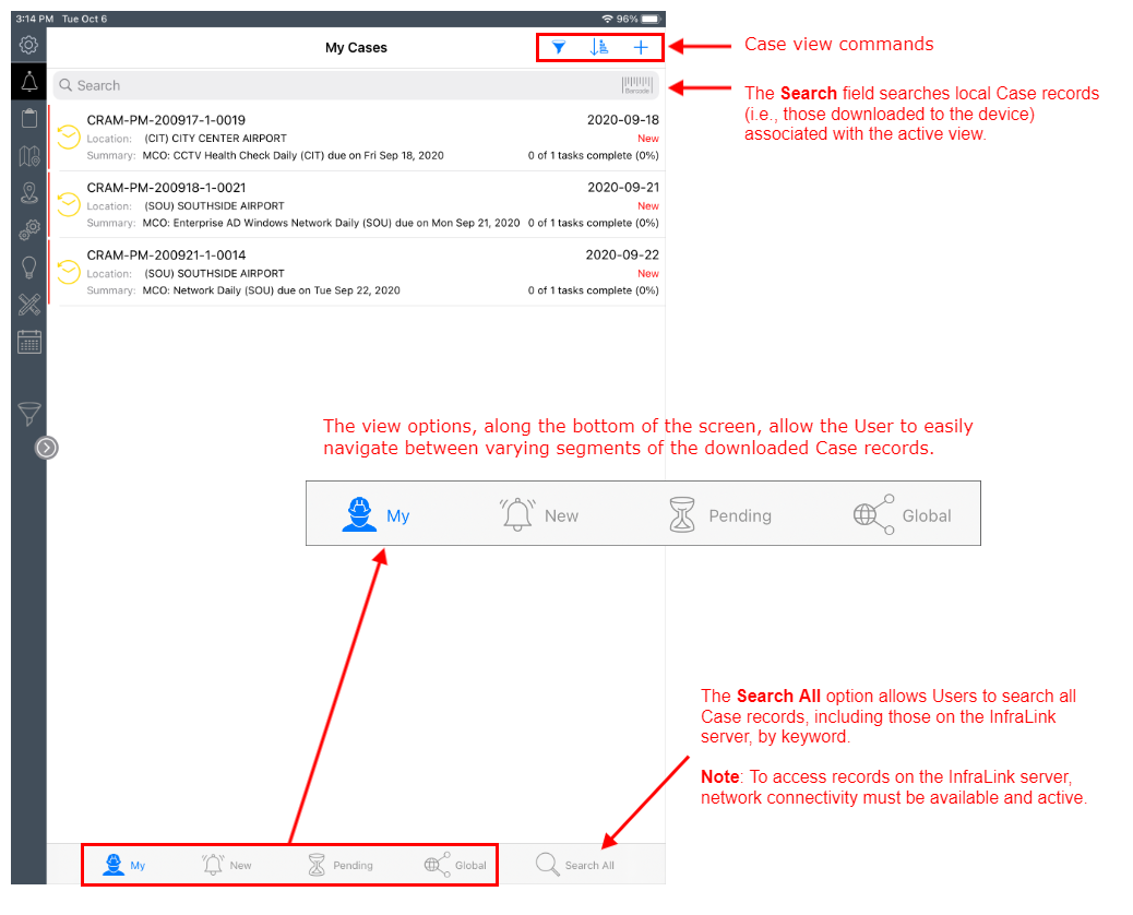 My Cases View Annotated