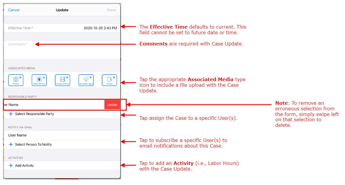 Case Update Form Annotated