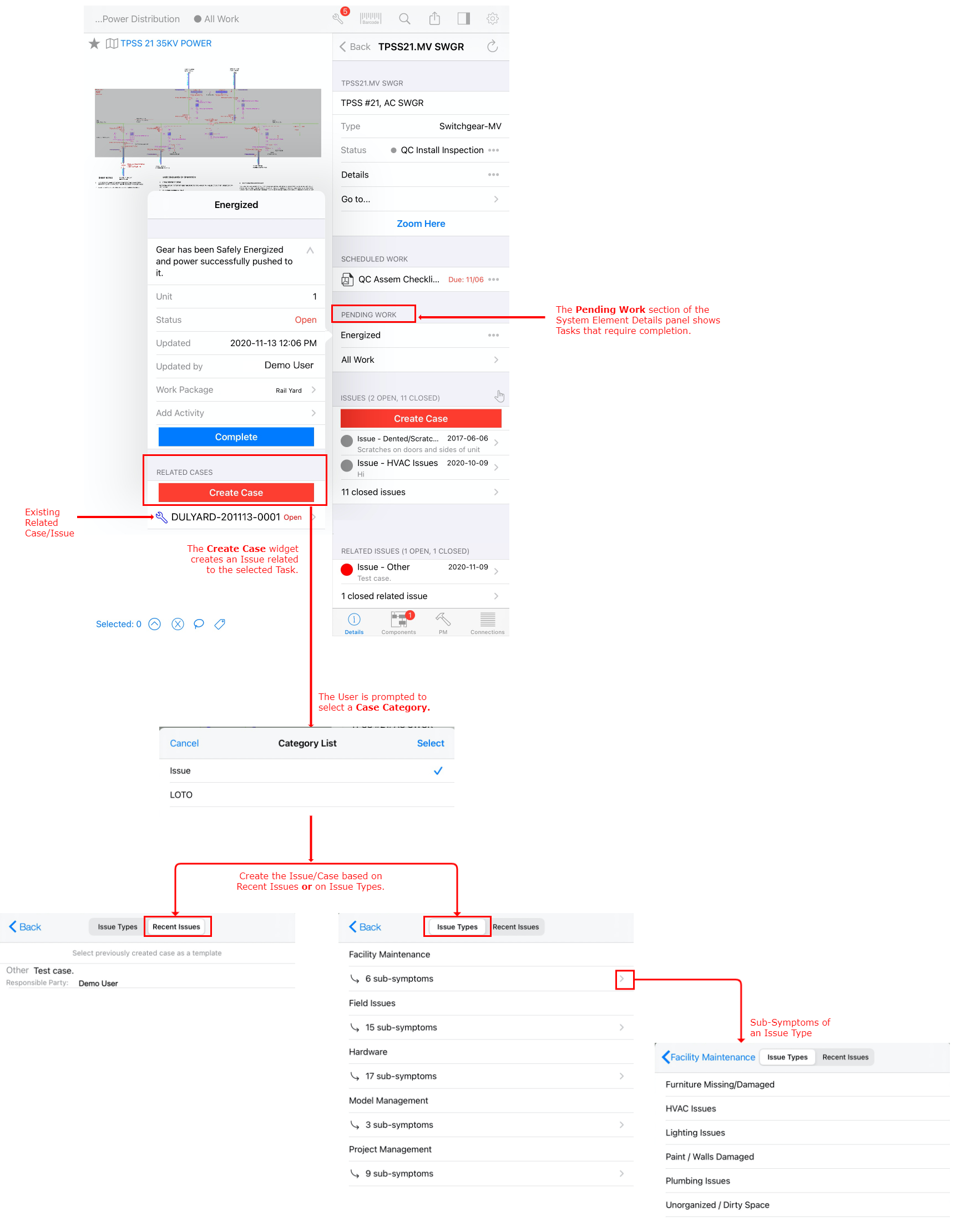 Device Task Related Case Creation