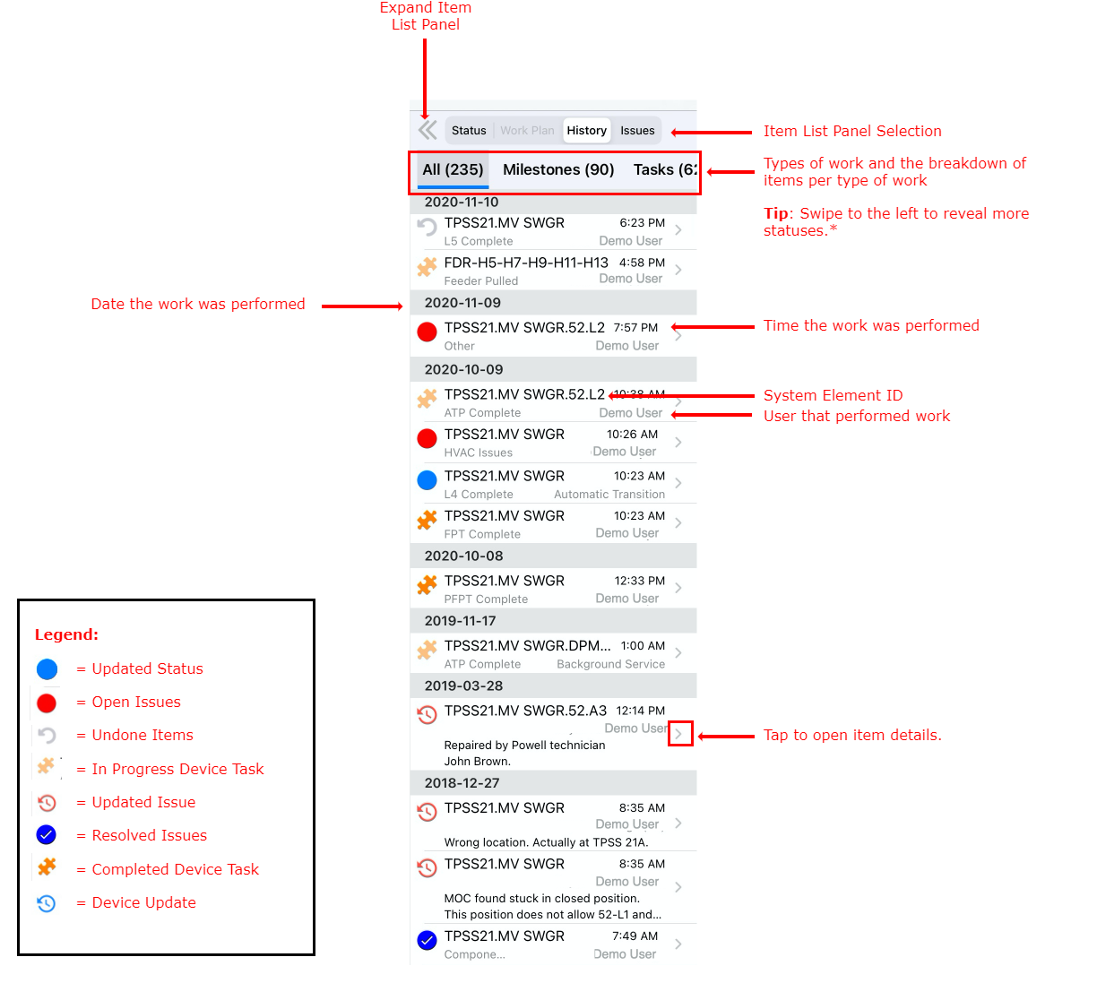 History Panel Annotated