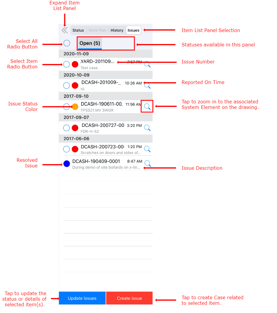 Issues Panel Annotated