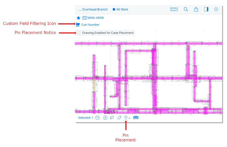 Drawing Navigation Enhanced Feature Icons