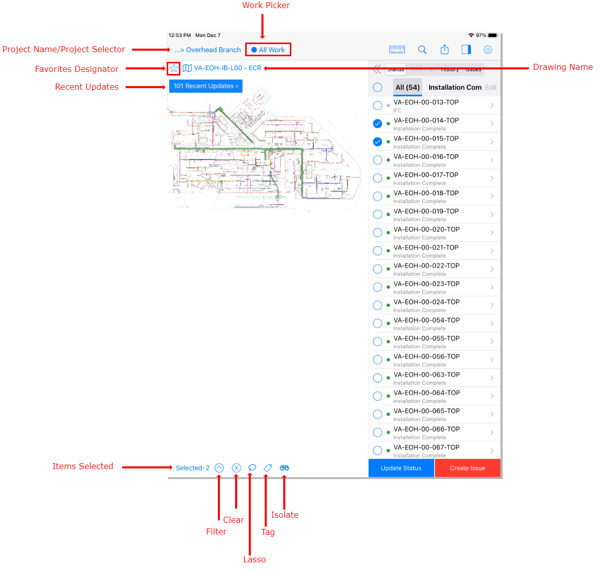 Standard Drawing Features Annotated