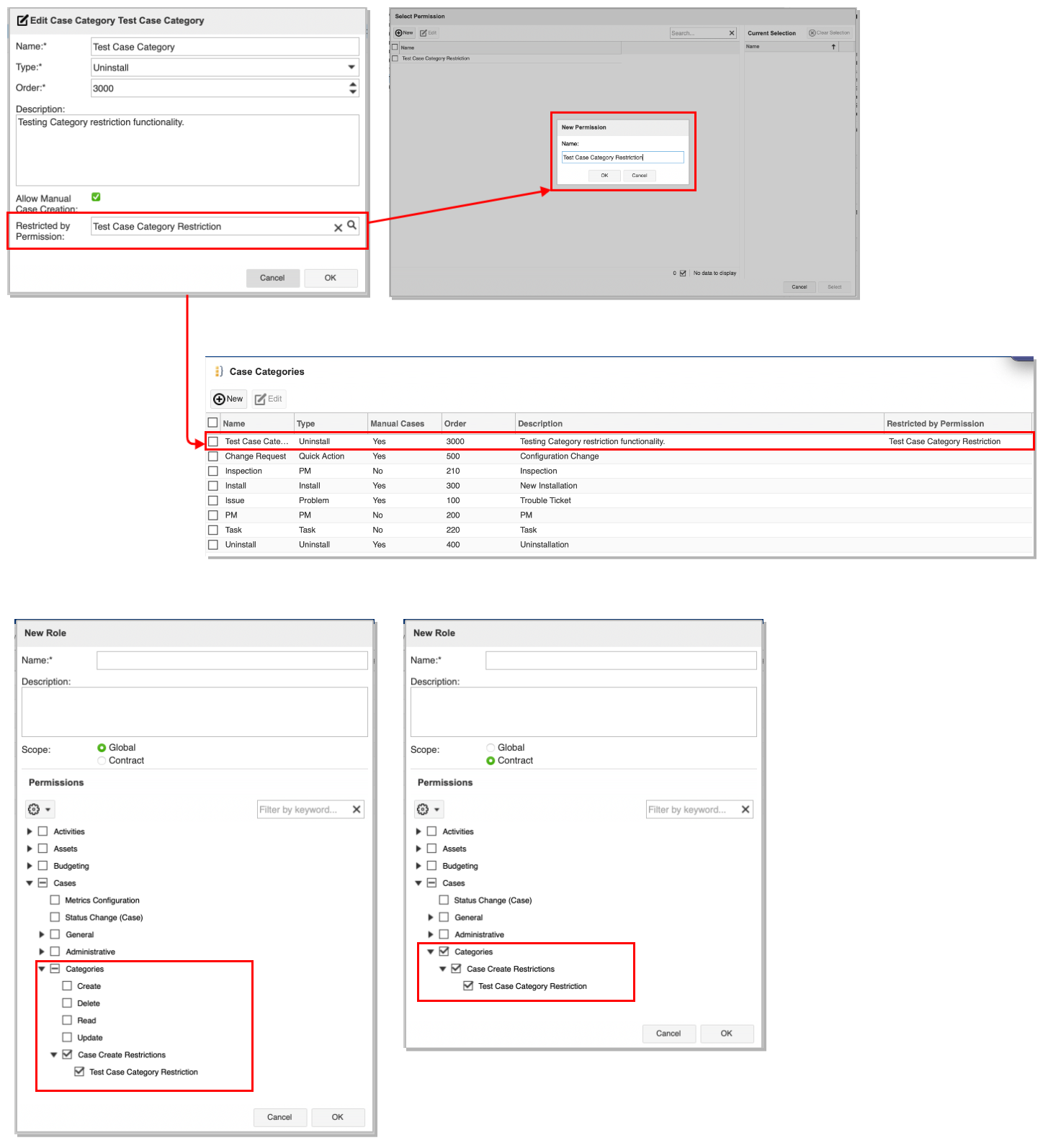 Case Category Restriction Permissions