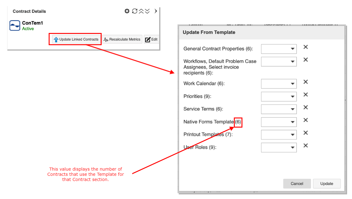 Updating Linked Contracts