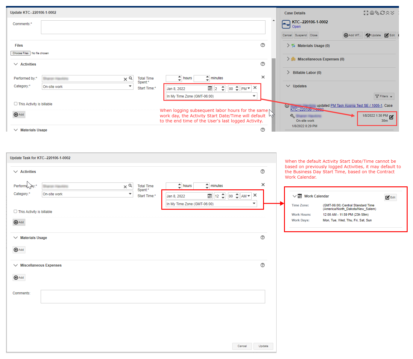 Default Activity Start Date-Time