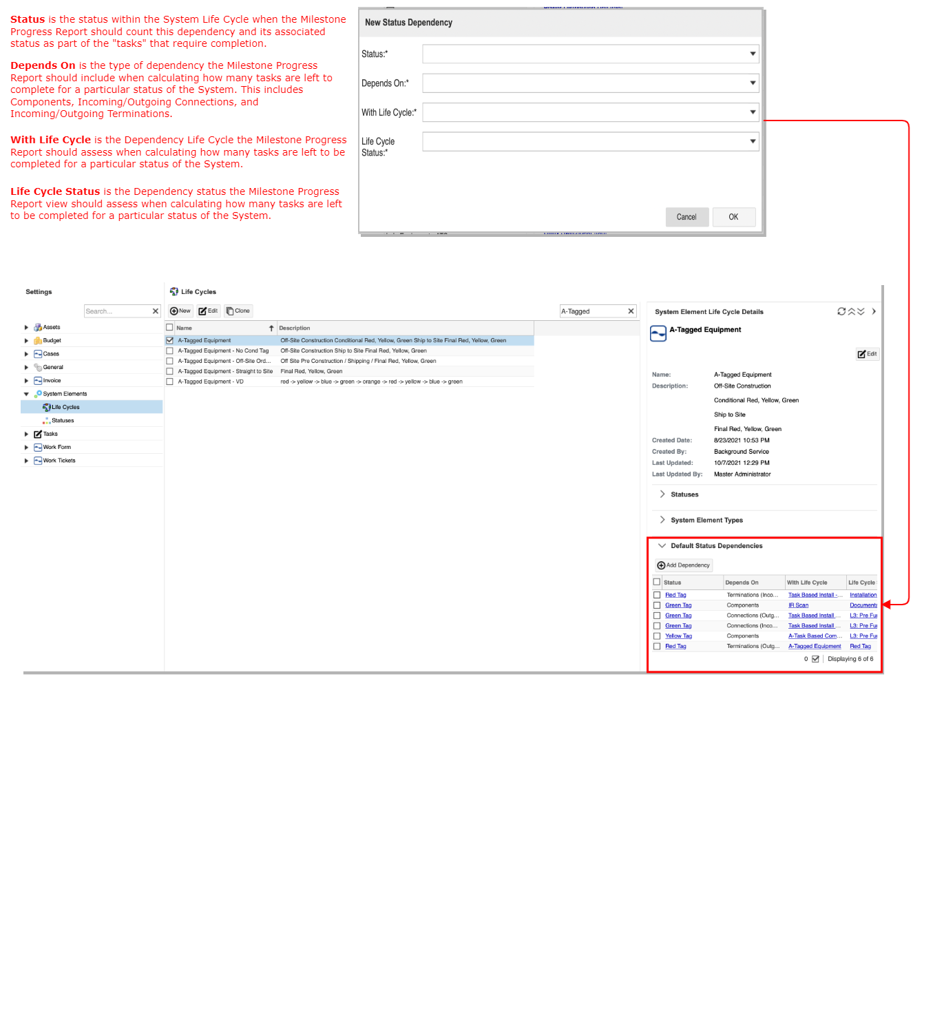 Default Status Dependencies