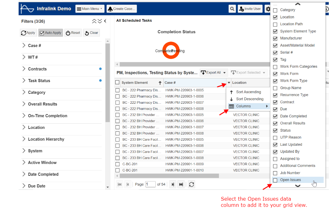 Add Open Issues Column to Grid