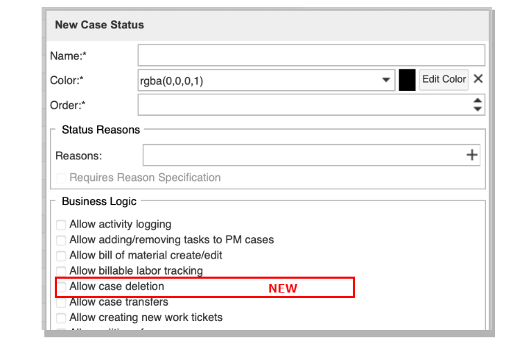 Case Delete Business Logic