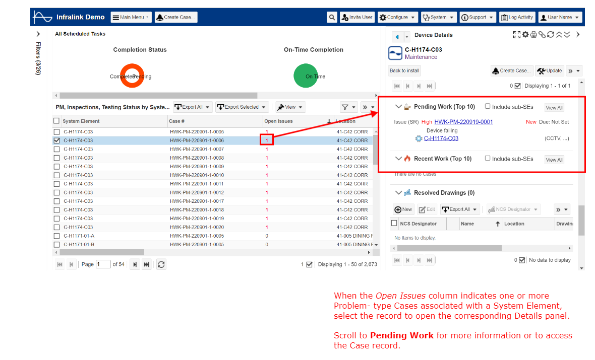 Open Issues Flagged in View