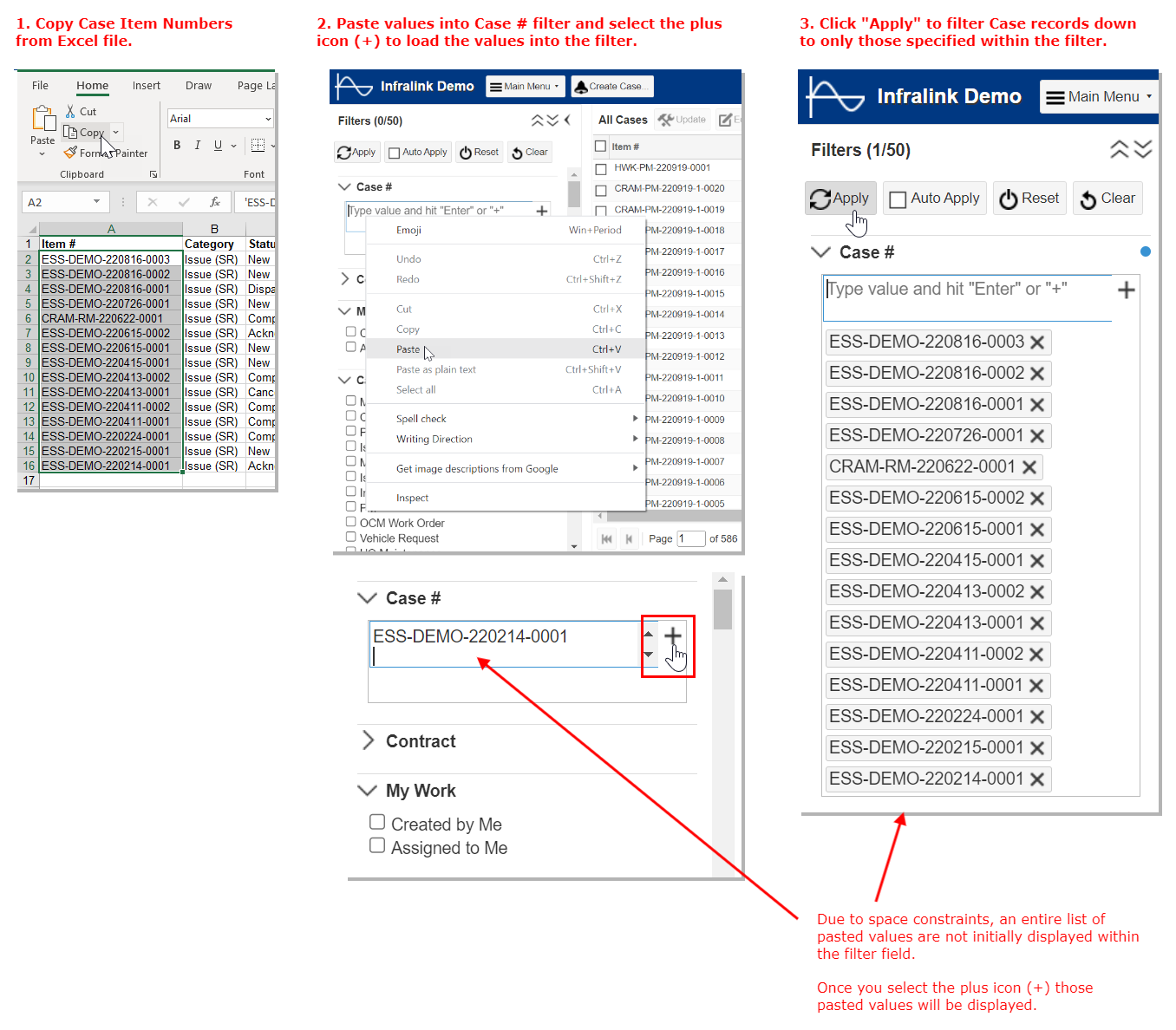 Paste Case # from Excel