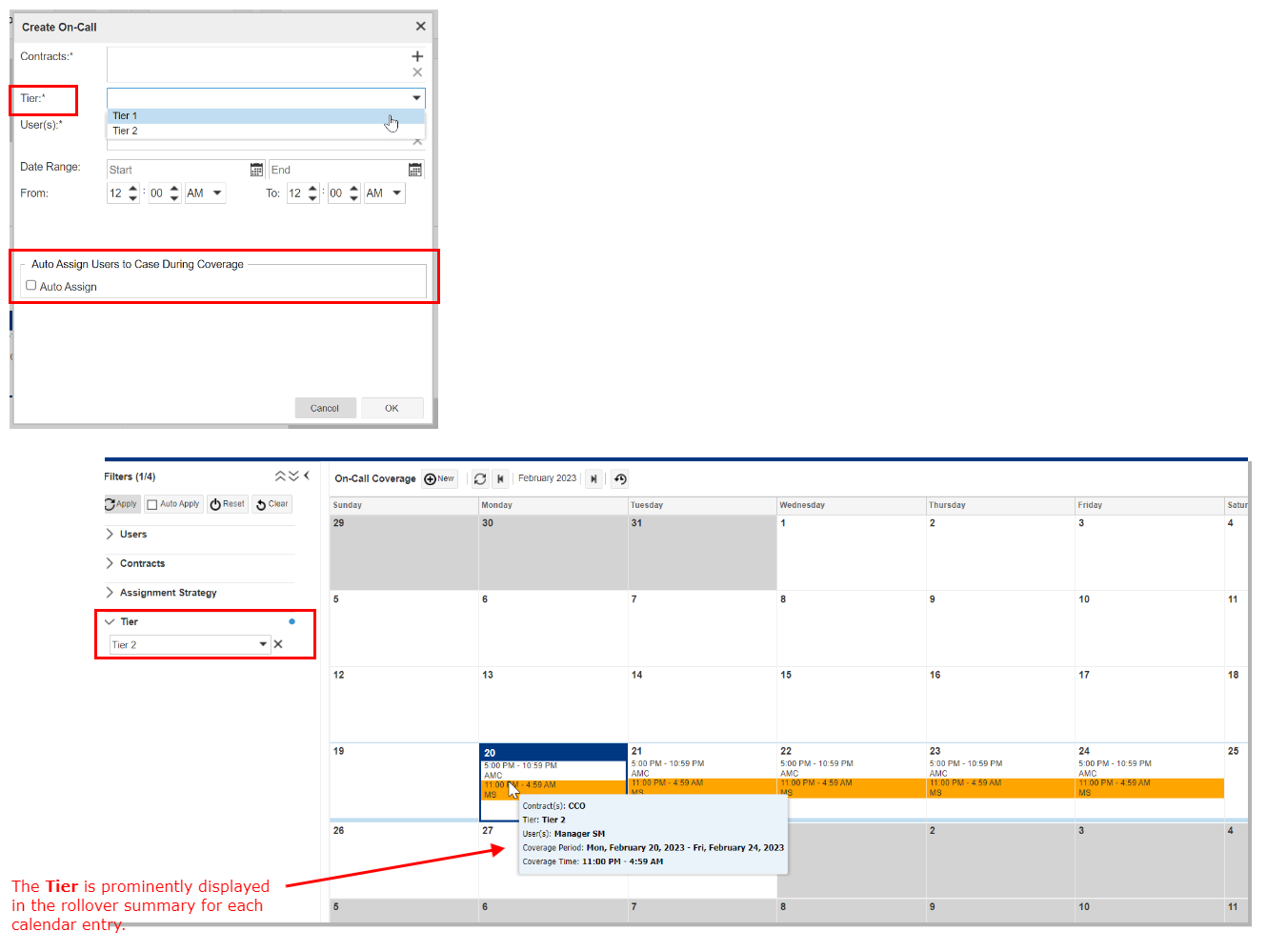 2-Tier On-Call Coverage Calendar