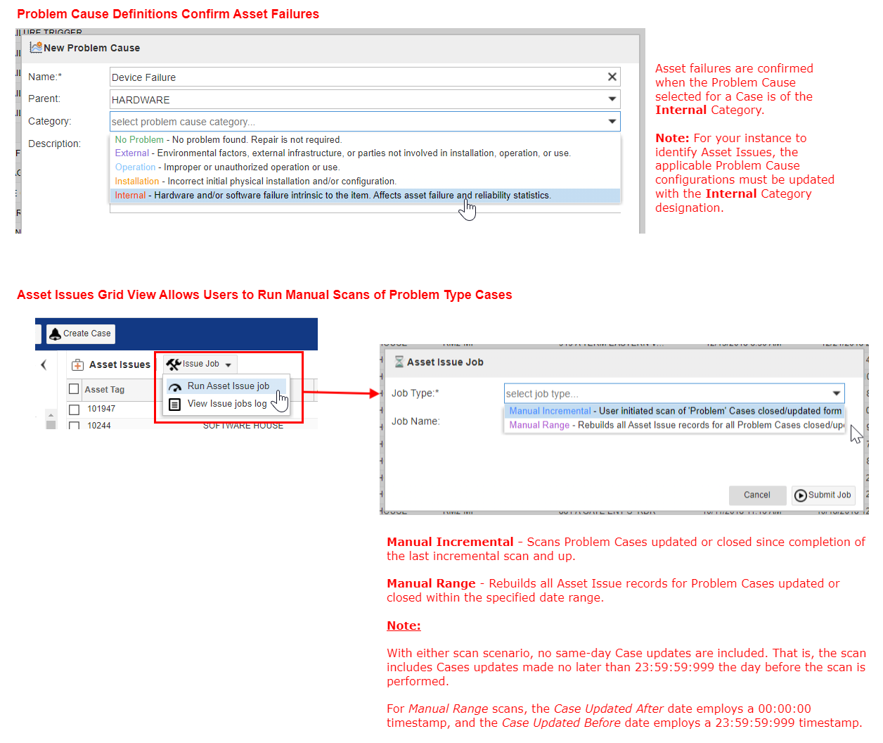 Asset Issues - Required Global Configurations