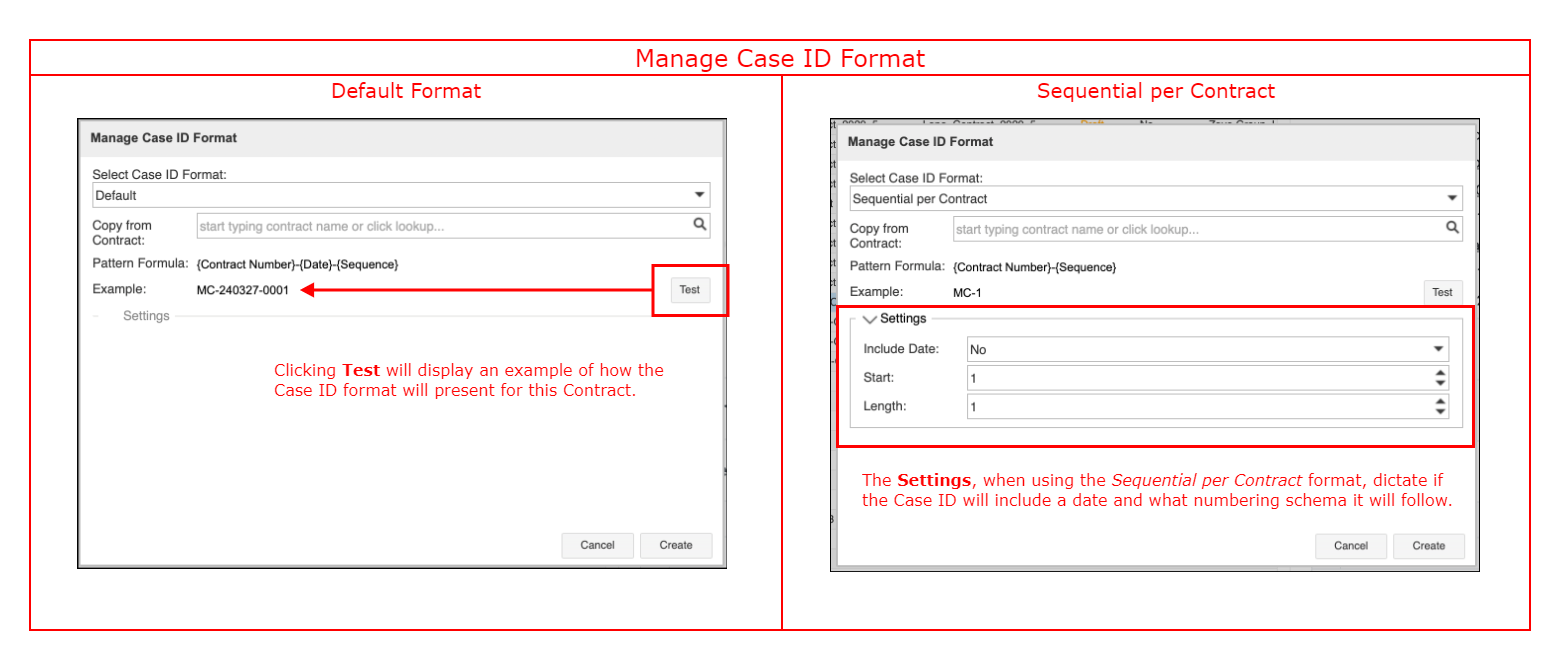 Manage Case ID Format Options